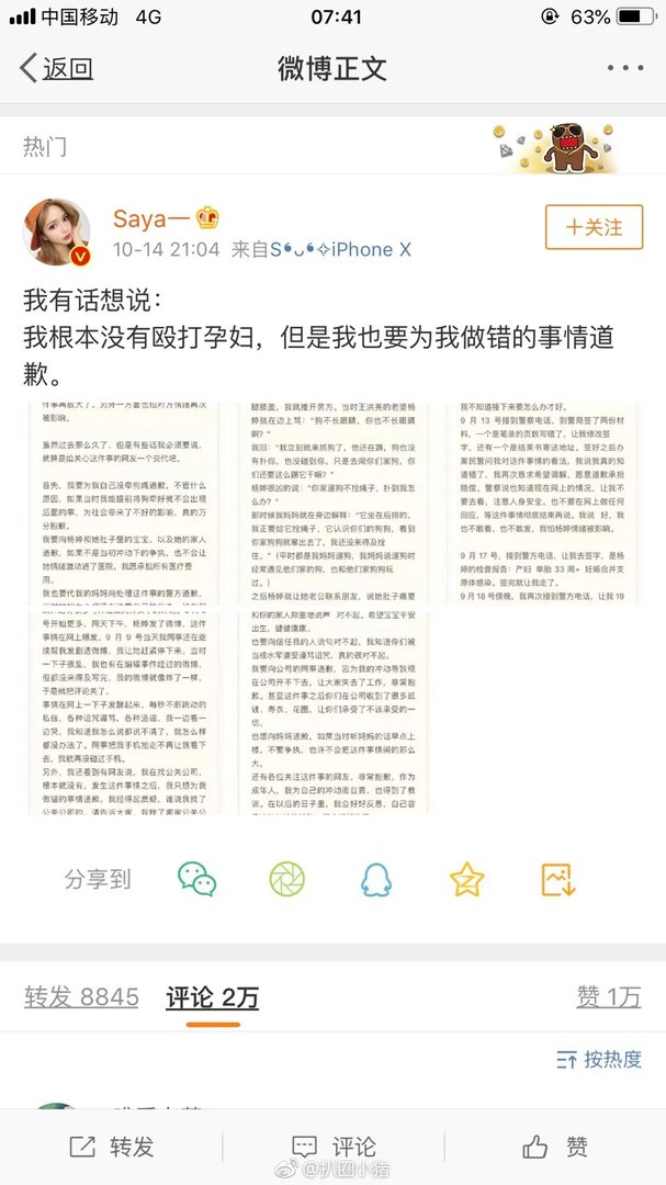saya道歉说了什么内容？