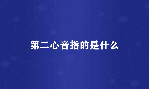 第二心音指的是什么