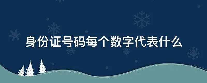 身份证号码每个数字代表什么