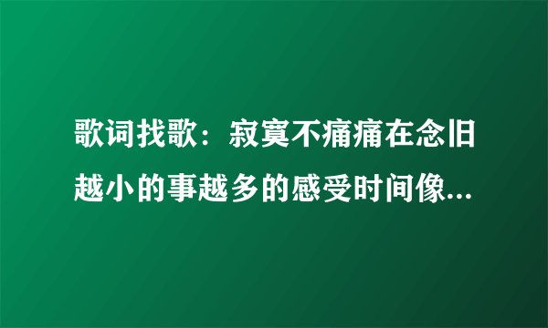 歌词找歌：寂寞不痛痛在念旧越小的事越多的感受时间像笨小偷把幸福打破留下了碎片让人难过寂寞不痛？