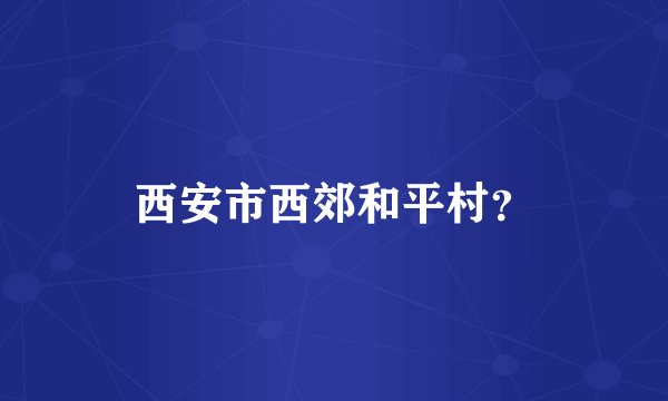 西安市西郊和平村?
