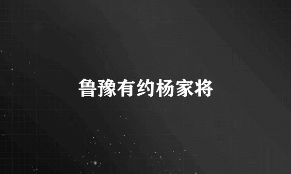 鲁豫有约杨家将