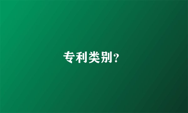 专利类别？
