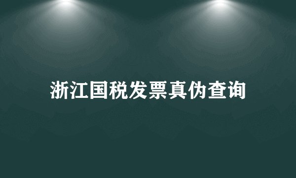 浙江国税发票真伪查询