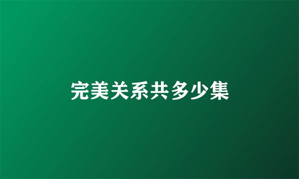 完美关系共多少集