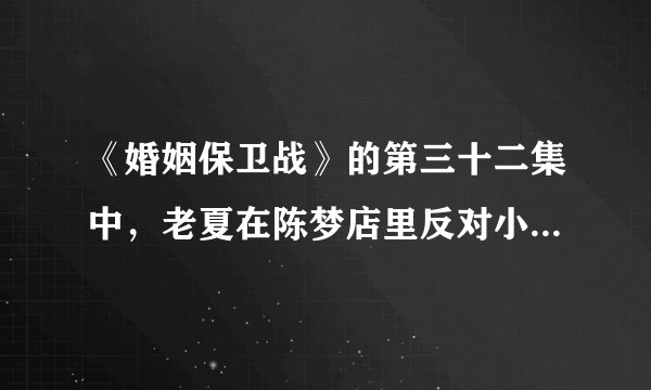 《婚姻保卫战》的第三十二集中，老夏在陈梦店里反对小小跟李刚在一起说的那段话是什么？