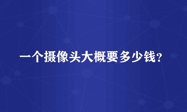 一个摄像头大概要多少钱?