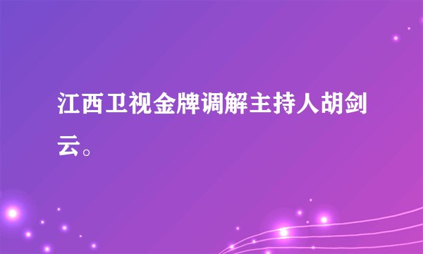 江西卫视金牌调解主持人胡剑云。