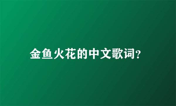 金鱼火花的中文歌词?