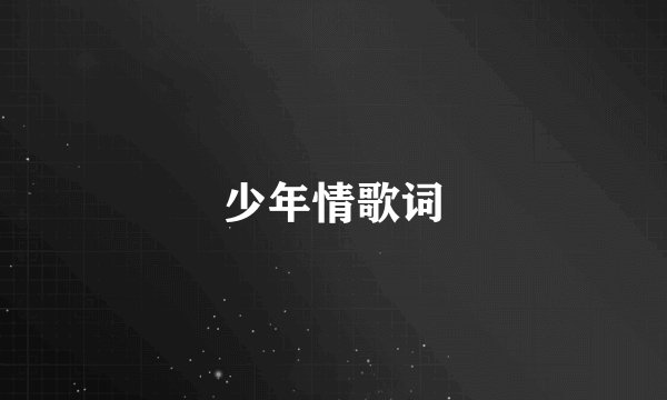少年情歌词