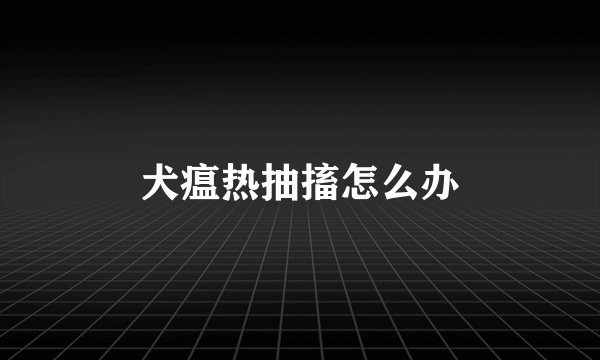 犬瘟热抽搐怎么办
