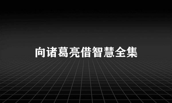 向诸葛亮借智慧全集
