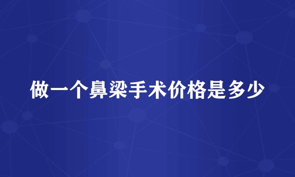 做一个鼻梁手术价格是多少
