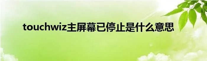 touchwiz主屏幕已停止是什么意思