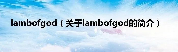 lambofgod（关于lambofgod的简介）