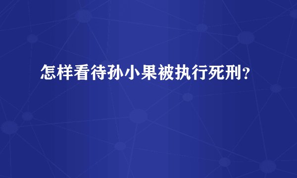 怎样看待孙小果被执行死刑？