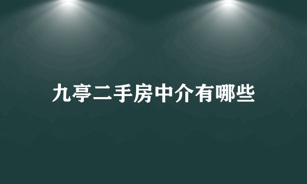 九亭二手房中介有哪些