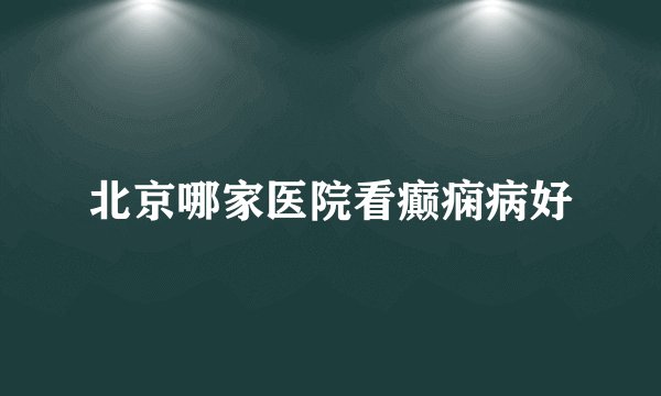 北京哪家医院看癫痫病好