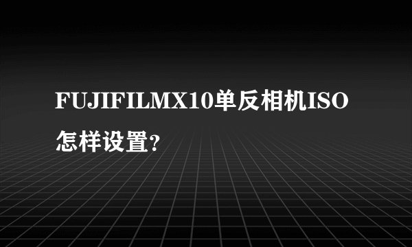 FUJIFILMX10单反相机ISO怎样设置?
