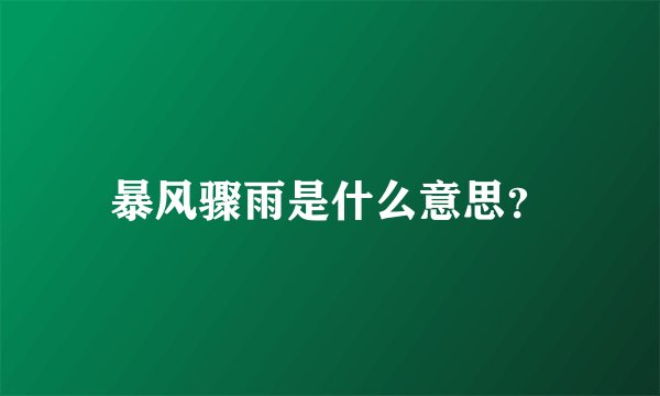 暴风骤雨是什么意思？