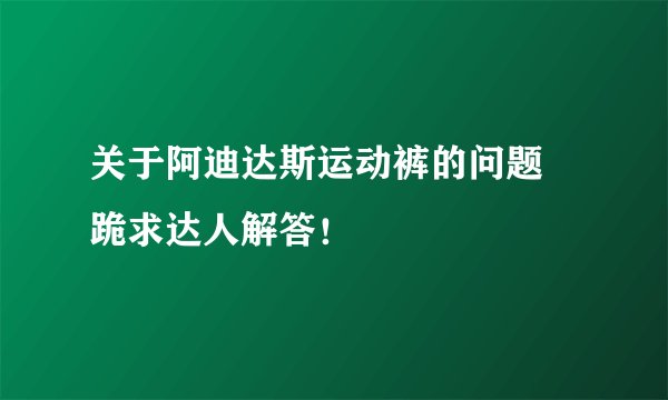 关于阿迪达斯运动裤的问题 跪求达人解答!