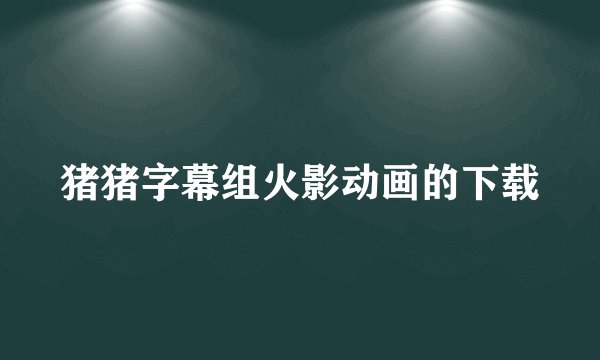 猪猪字幕组火影动画的下载