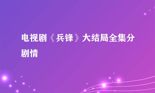 电视剧《兵锋》大结局全集分剧情