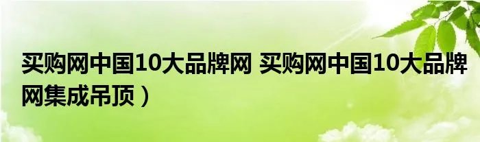 买购网中国10大品牌网 买购网中国10大品牌网集成吊顶)