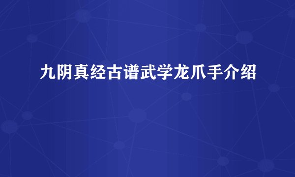 九阴真经古谱武学龙爪手介绍