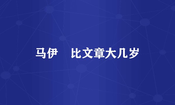 马伊琍比文章大几岁
