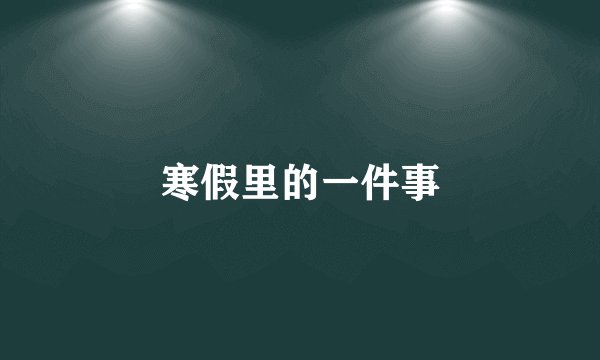 寒假里的一件事