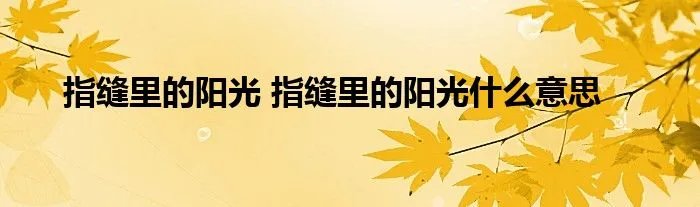 指缝里的阳光 指缝里的阳光什么意思