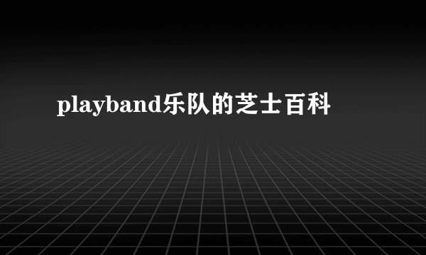 playband乐队的芝士百科