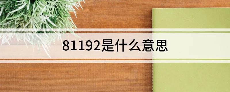 81192是什么意思
