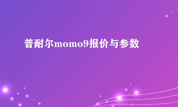 普耐尔momo9报价与参数