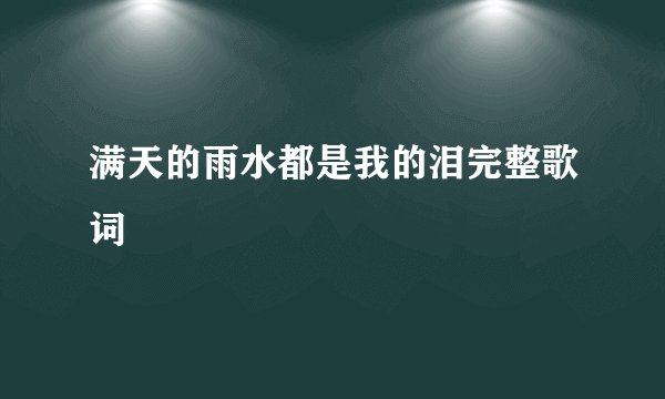 满天的雨水都是我的泪完整歌词
