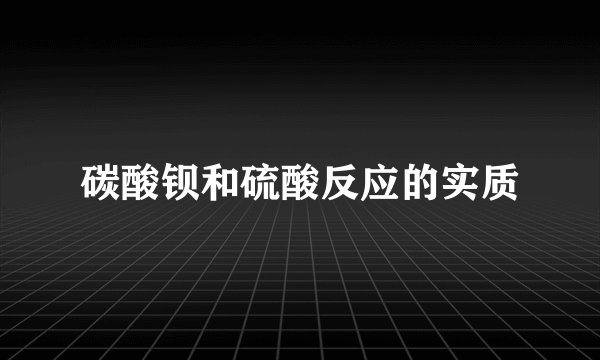 碳酸钡和硫酸反应的实质