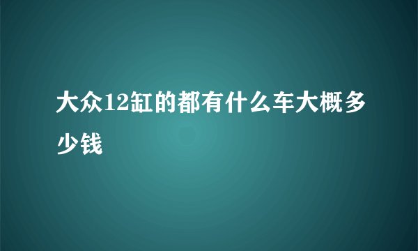大众12缸的都有什么车大概多少钱