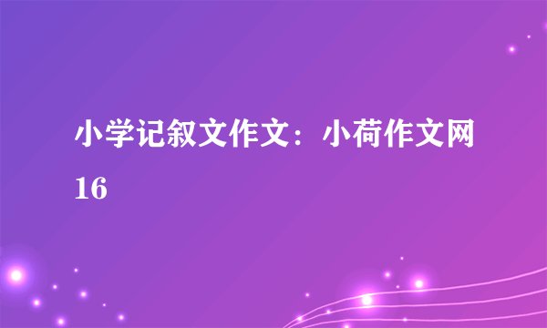 小学记叙文作文：小荷作文网16
