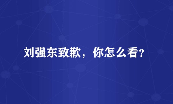 刘强东致歉，你怎么看？