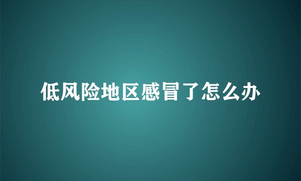 低风险地区感冒了怎么办