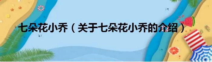 七朵花小乔（关于七朵花小乔的介绍）
