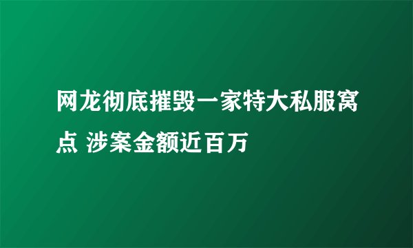 网龙彻底摧毁一家特大私服窝点 涉案金额近百万