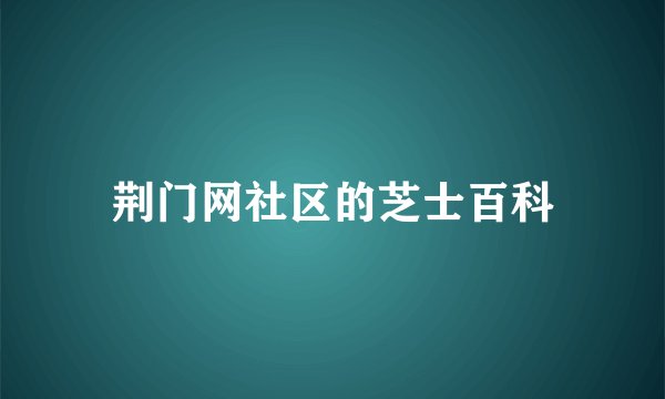 荆门网社区的芝士百科
