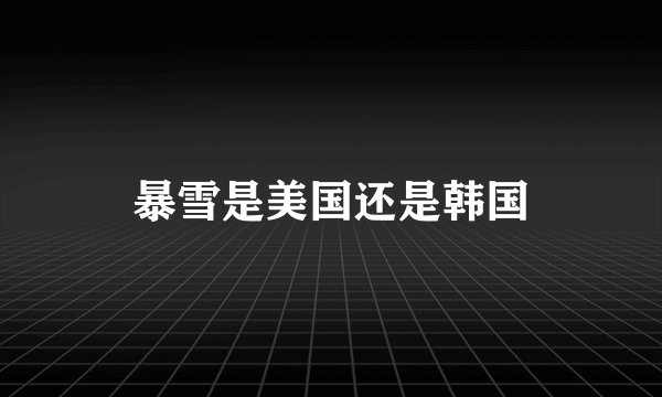 暴雪是美国还是韩国