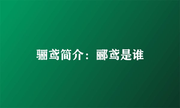 骊鸢简介:郦鸢是谁