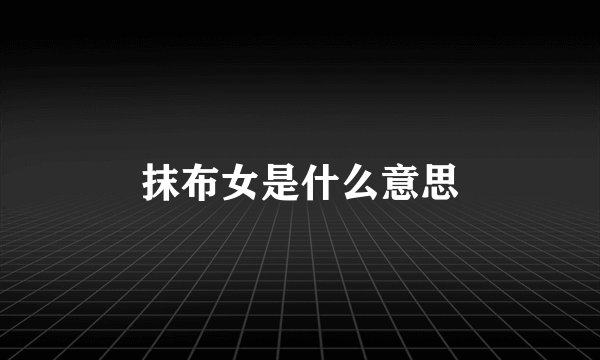抹布女是什么意思