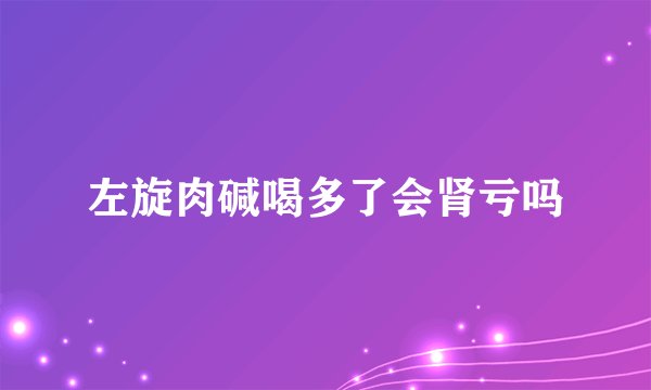 左旋肉碱喝多了会肾亏吗