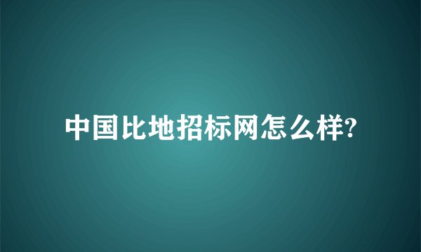 中国比地招标网怎么样?