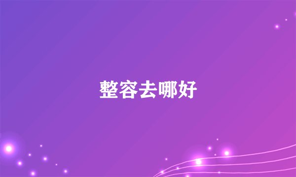 整容去哪好